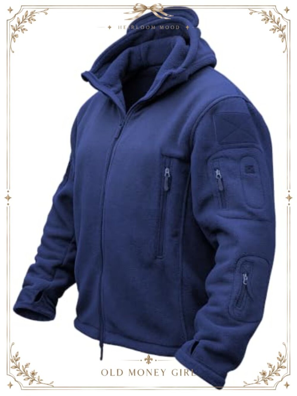 Mens Fleece Jacket Full Zip Tactical Hoodie Windproof Warm Outdoor Coat